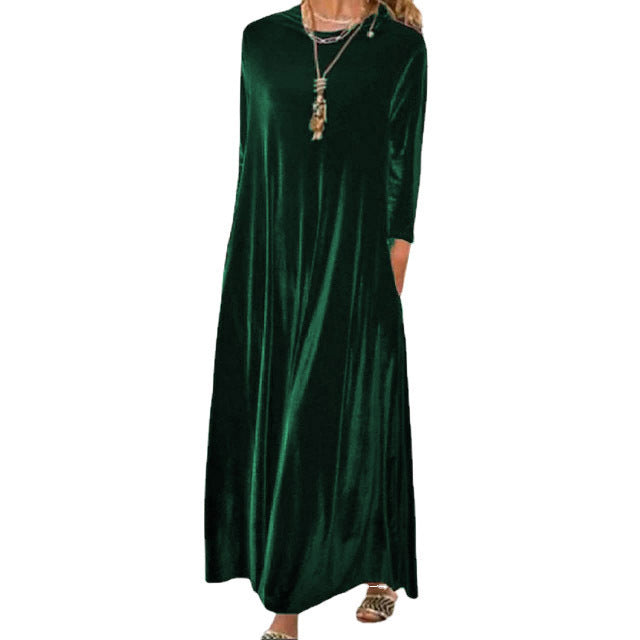 Women's maxi dress with elegant cut and pockets Lune London