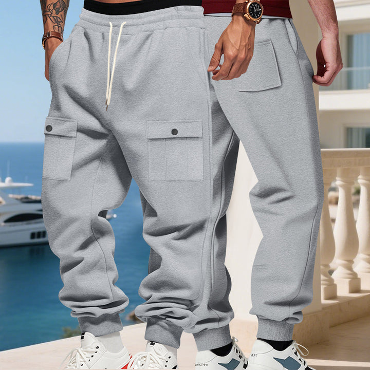 Men's cargo jogger pants with elastic waistband and functional pockets Lune London