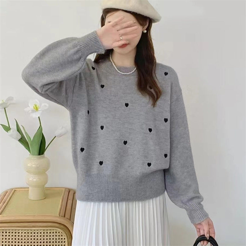 Pull femme avec motif cœur et coupe décontractée Chic & Stil