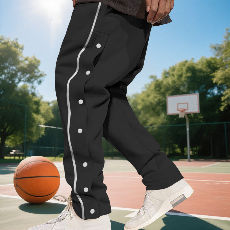 Men's sporty jogger pants with side snap buttons and elastic waist Lune London