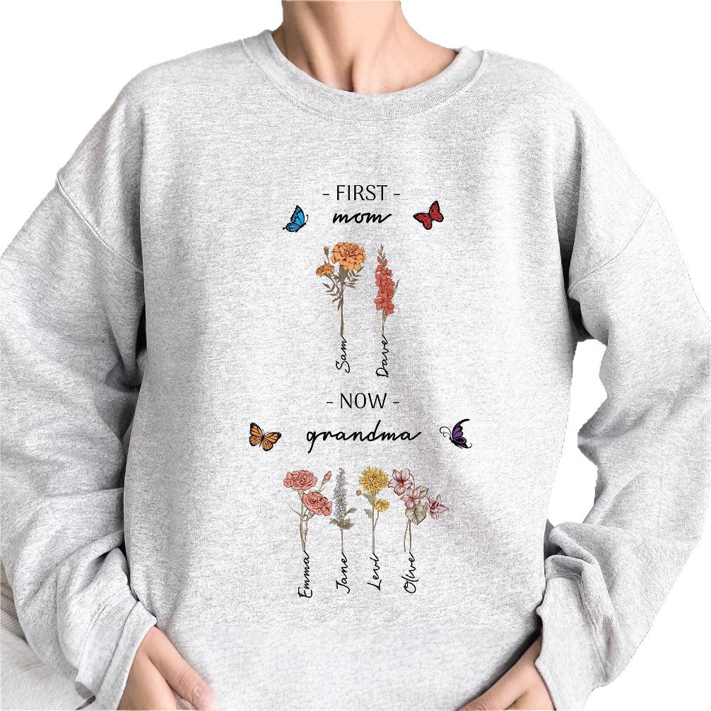 Sweat-shirt pour femmes avec imprimé floral et lettrage inspirant Chic & Stil