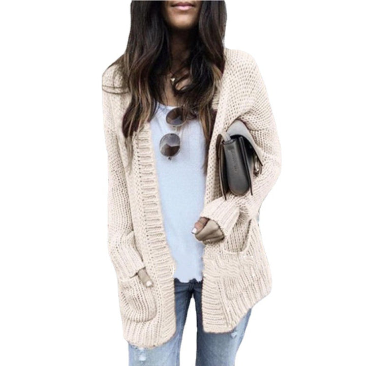 Thick knitted jacket for women with deep pockets and casual fit Lune London