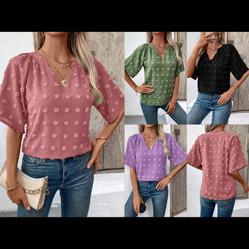 Ladies elegant top with structured floral pattern Lune London
