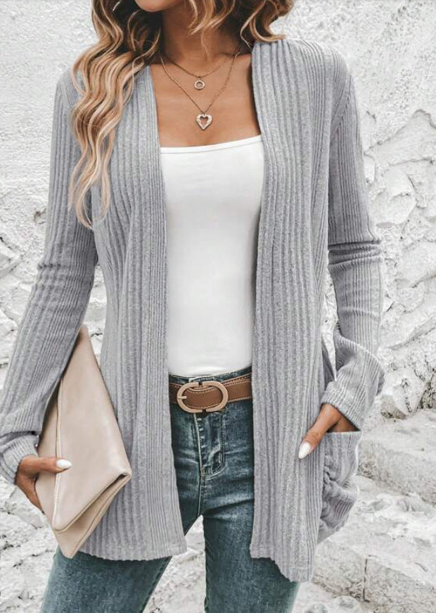 Knit jacket for women with open design and practical pockets Lune London