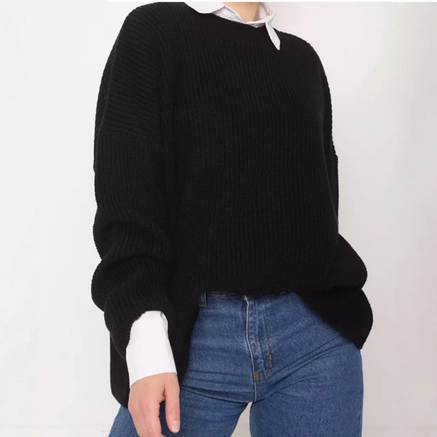 Women’s casual chunky knit sweater with wide sleeves and a modern cut Lune London