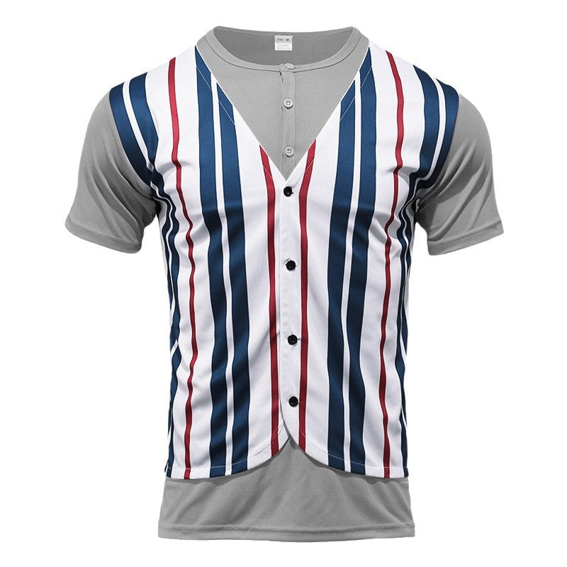 Trendy short sleeve shirt for men with hidden button placket and striped pattern Lune London
