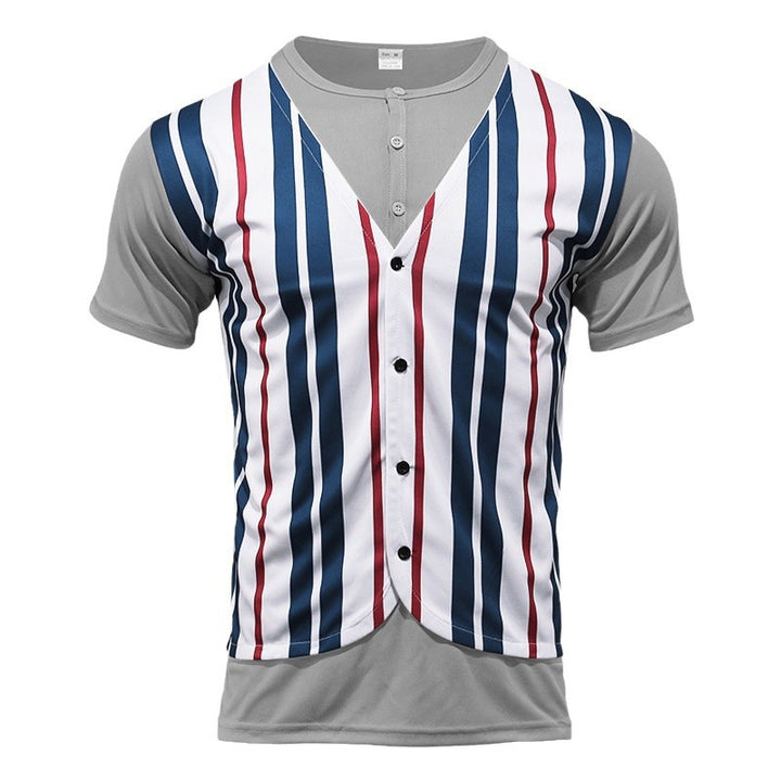 Trendy short sleeve shirt for men with hidden button placket and striped pattern Lune London