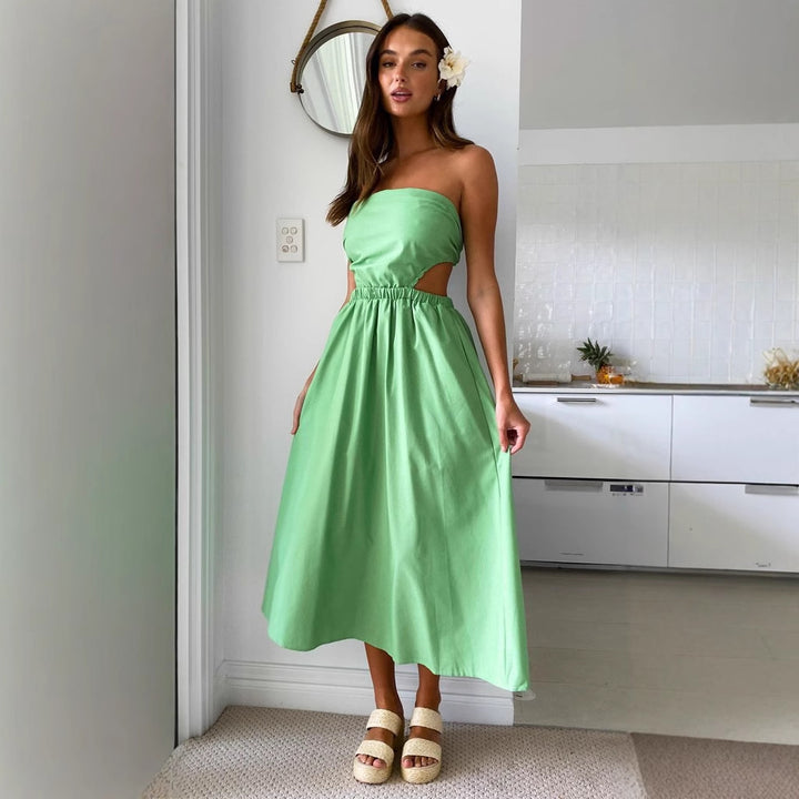 Robe maxi femme avec haut ajusté et taille élastique Chic & Stil