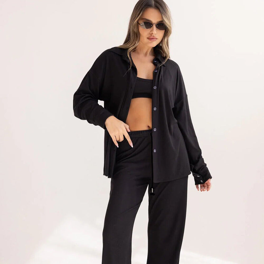 Casual set for women with long sleeve jacket and loose pants Lune London