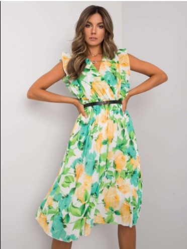 Lune London Floral Ruffle Midi Dress for Women
