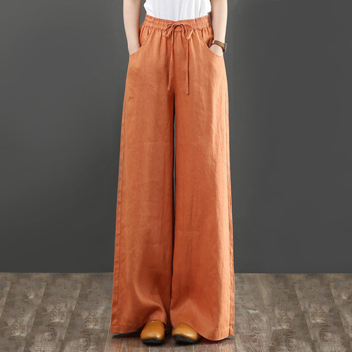 Women Wide Cut Linen Pants Chic & Stil