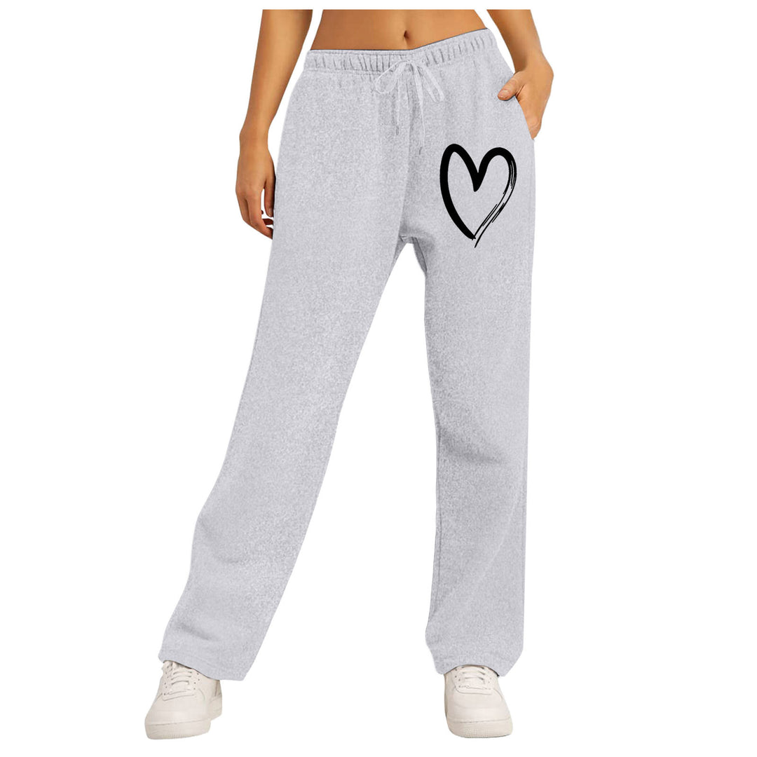 Ladies leisure pants with unique heart design and elastic waistband Lune London