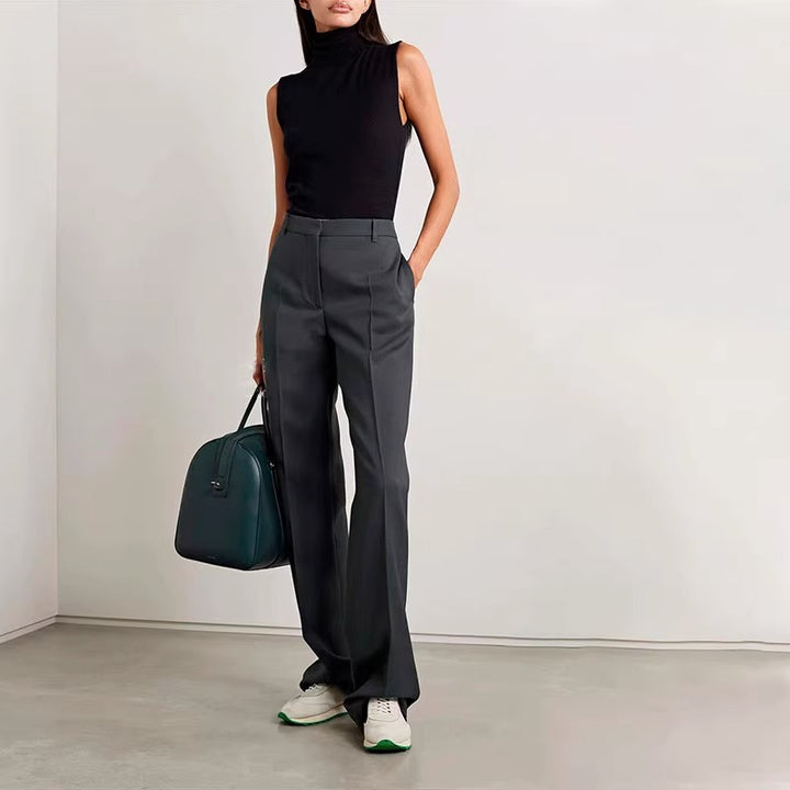 Femme Pantalons Élegants et Confortables Taille Haute avec Jambes Larges Chic & Stil