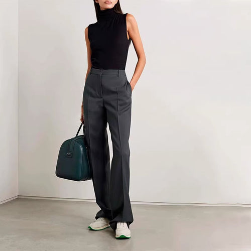 Femme Pantalons Élegants et Confortables Taille Haute avec Jambes Larges Chic & Stil