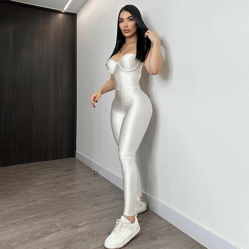 Fitted jumpsuit for women with underwired bodice Lune London