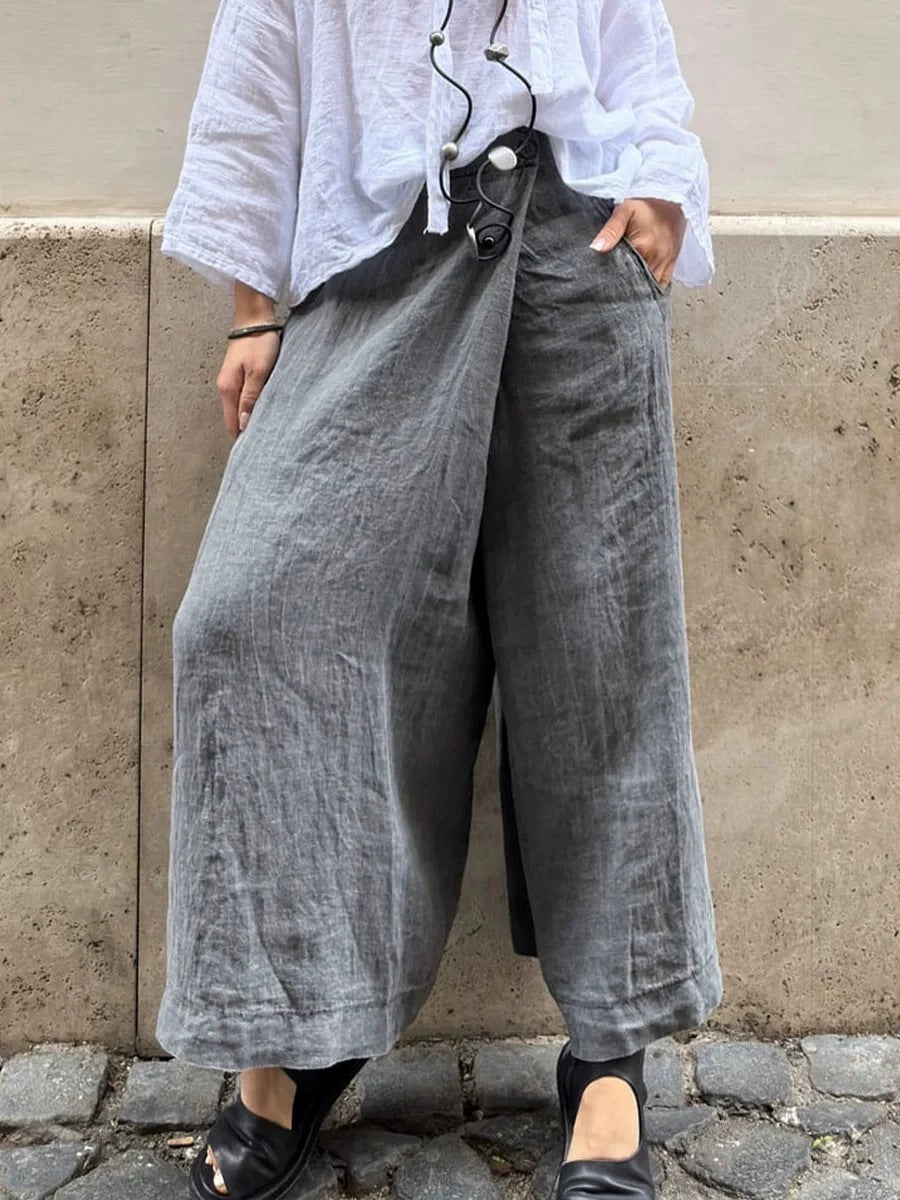 Pantalons en lin larges pour femmes Lune London