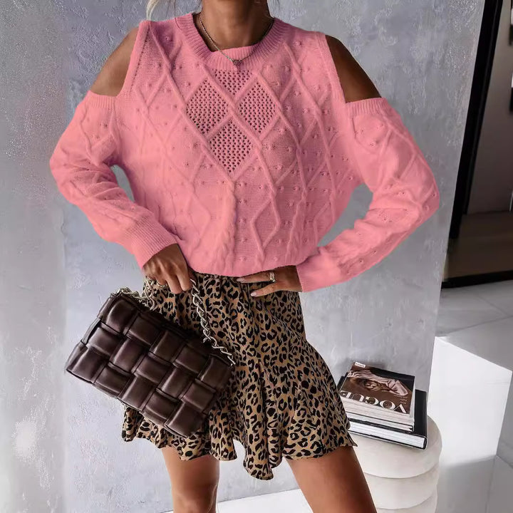 Pull en tricot pour femmes avec un motif en dentelle à la mode et des détails en câble Chic & Stil