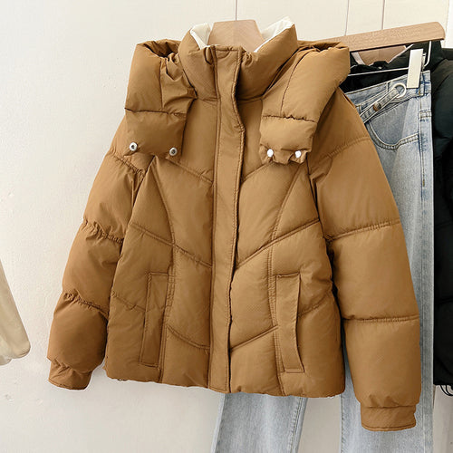 Quilted jacket with stand-up collar for women with practical pockets Lune London