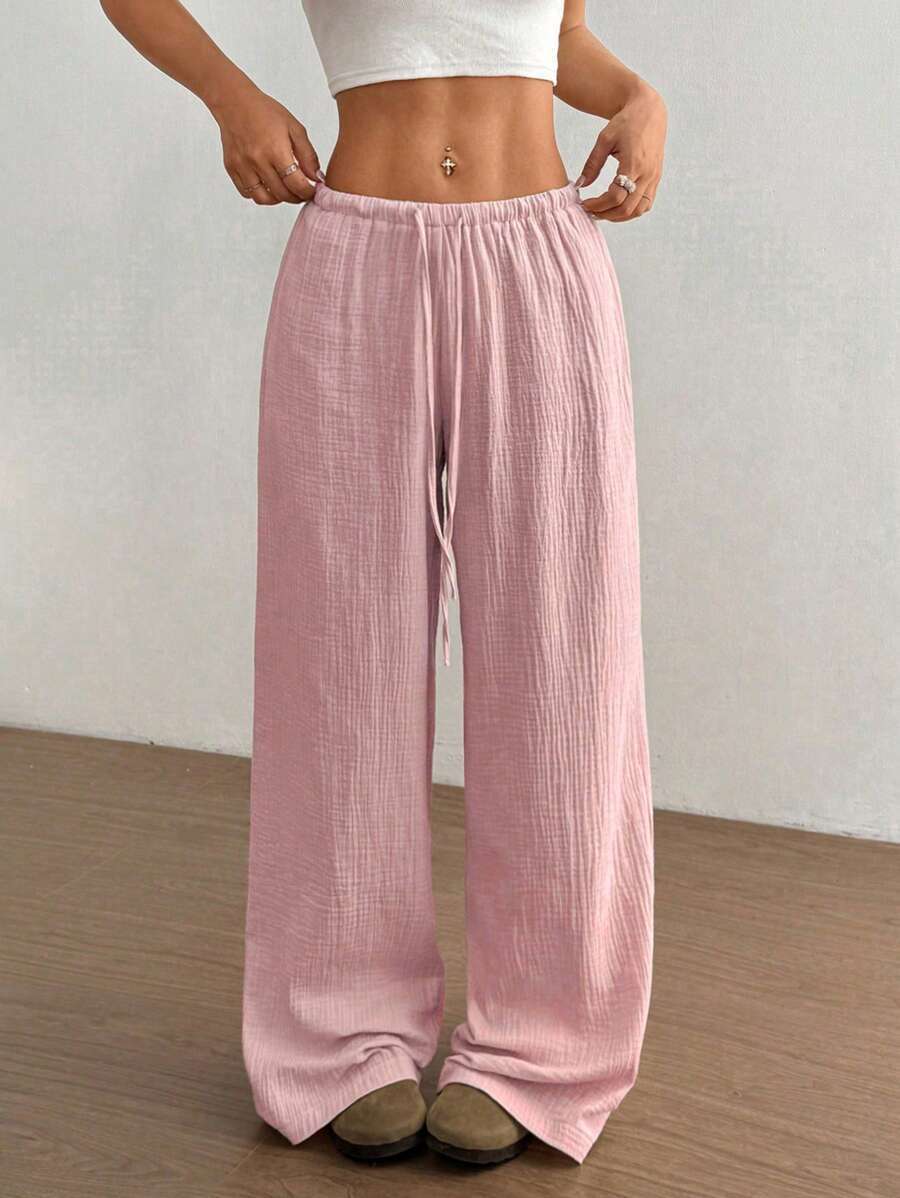 Lune London women's casual wide linen trousers
