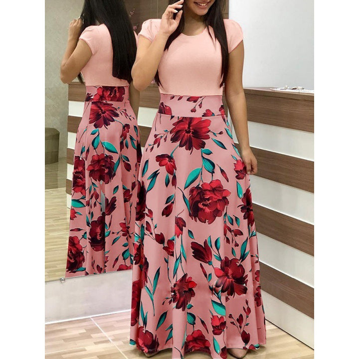 Jupe maxi pour femmes avec motifs floraux et taille élastique Chic & Stil
