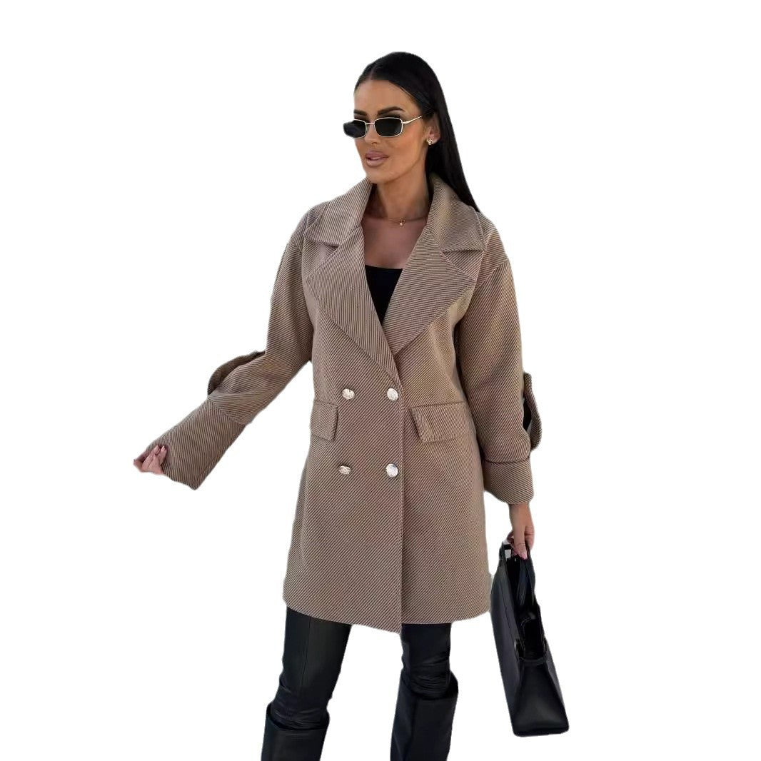 Ladies oversized blazer elegantly tailored with a double row of buttons Lune London