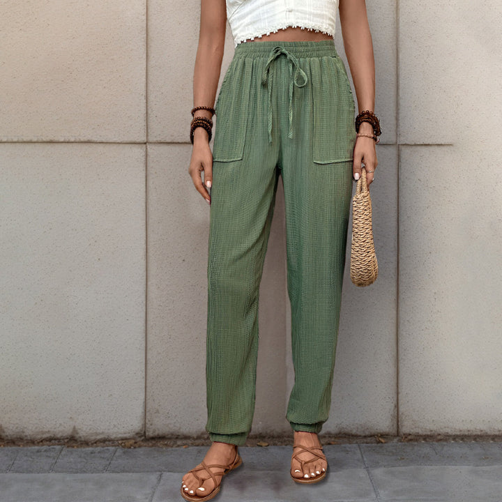 Casual women's pants with a relaxed fit and adjustable drawstring Lune London