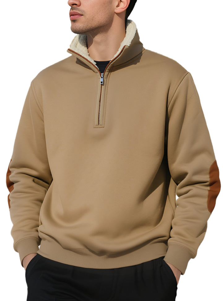 Fleece sweater for men with a high collar and stylish contrasting details Lune London
