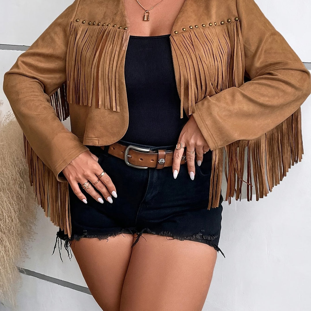 Fringe Jacket for Women in Synthetic Suede Lune London