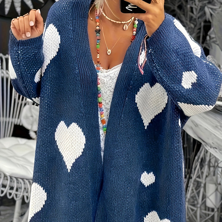 Women’s knitted jacket with heart design and relaxed fit Lune London