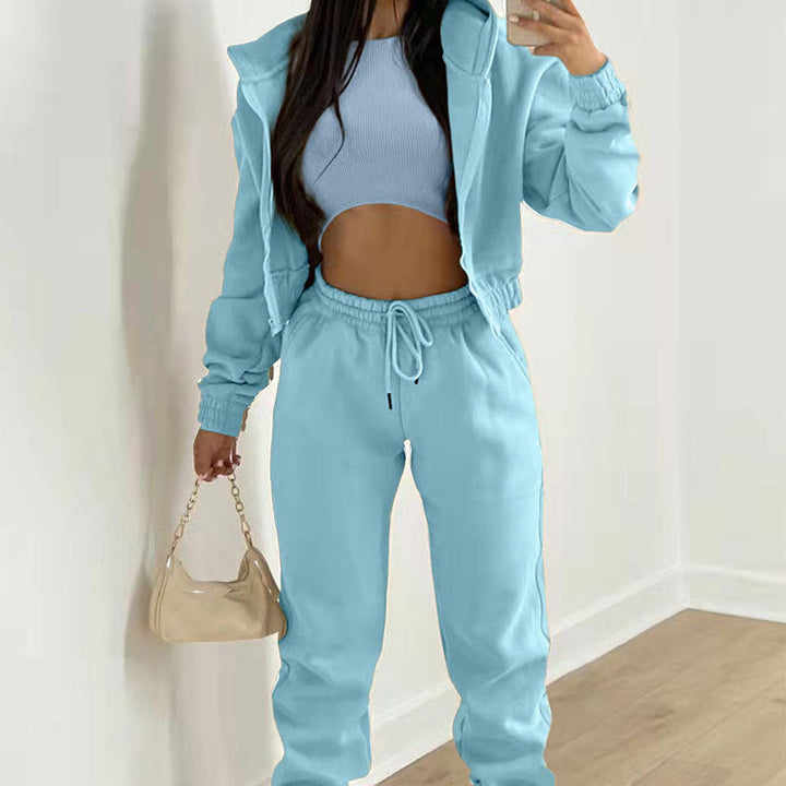 Women's Stylish Tracksuit with Casual Hoodie and Elastic Waistband Elements Lune London
