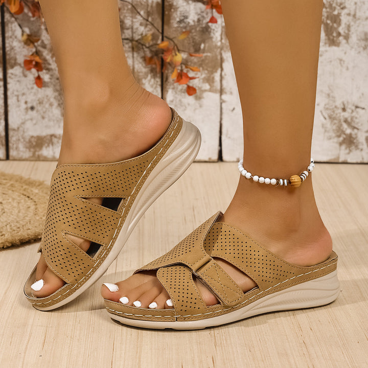 Padded Comfort Perforated Sandals for Women Lune London
