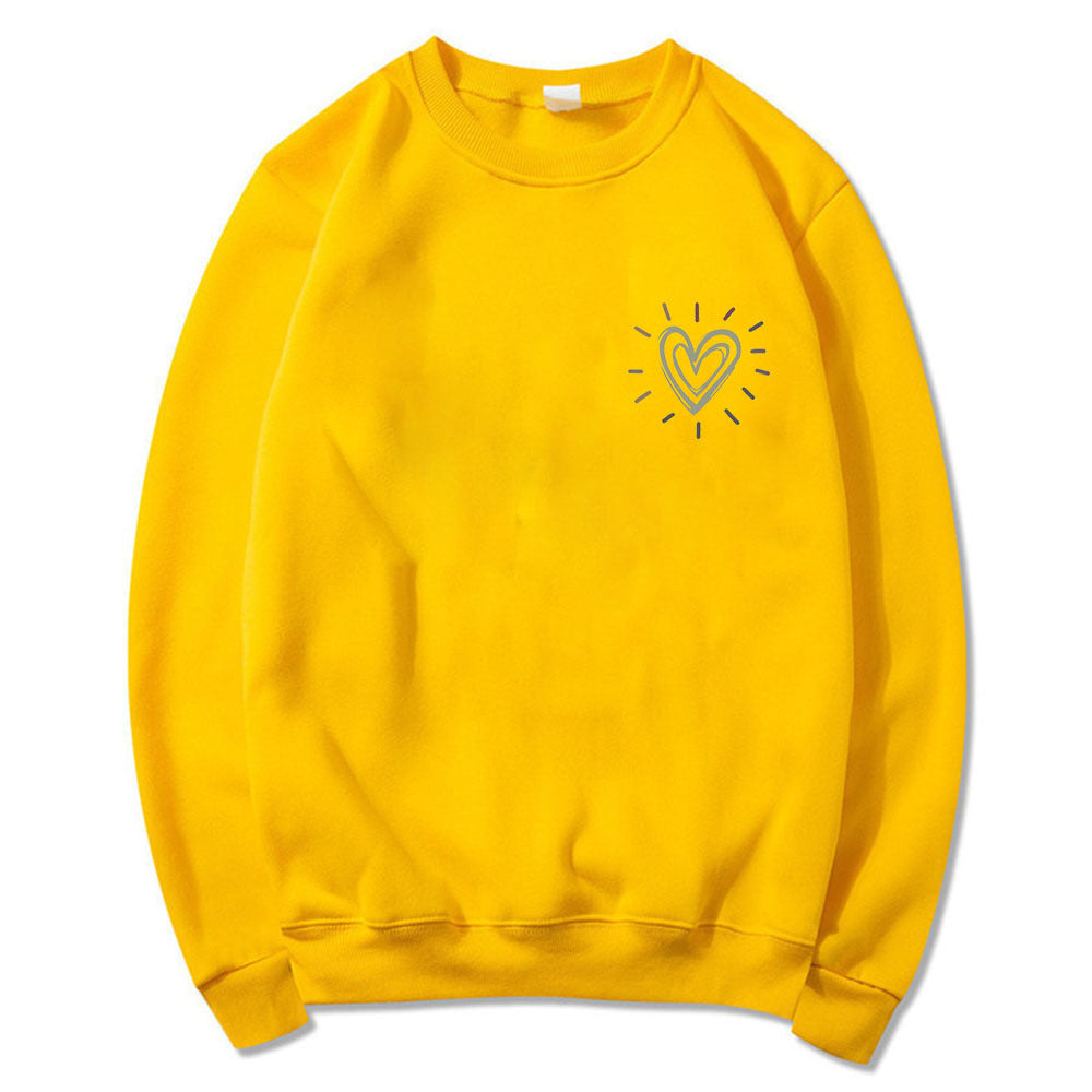 Sweatshirt surdimensionné pour femmes avec motif cœur mignon et coupe décontractée Chic & Stil