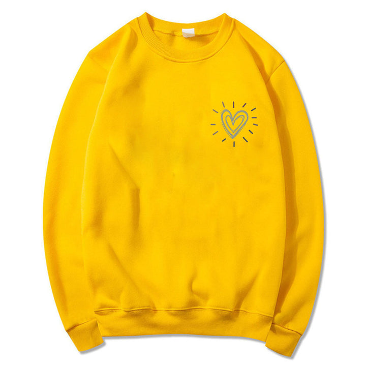 Sweatshirt surdimensionné pour femmes avec motif cœur mignon et coupe décontractée Chic & Stil