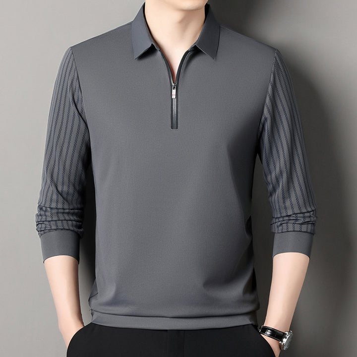 Men's polo with double high collar and breathable inserts Lune London
