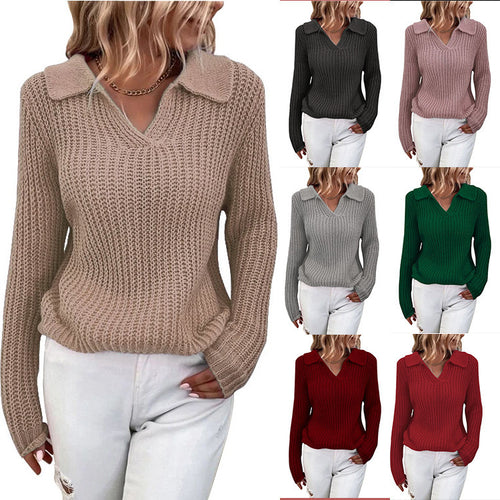 Lightweight women's sweater with collar Lune London