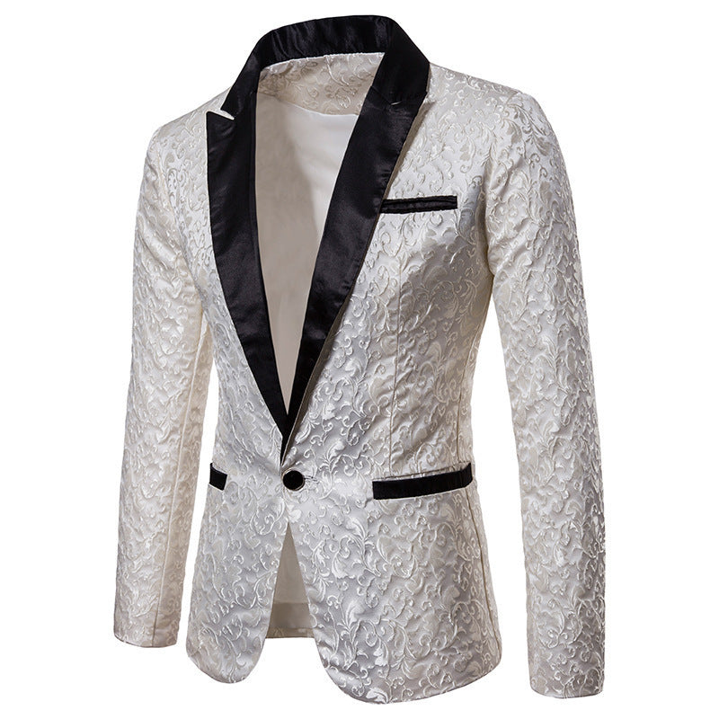 Men's luxury tuxedo blazer with floral jacquard pattern Lune London