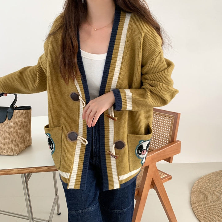 Knitted jacket for women with unique embroidery details Lune London