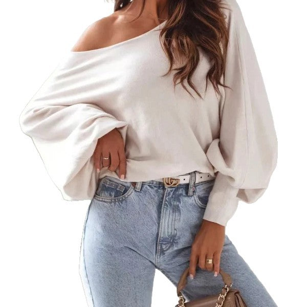 Pull oversized pour femmes avec une coupe asymétrique et un décolleté plongeant Lune London
