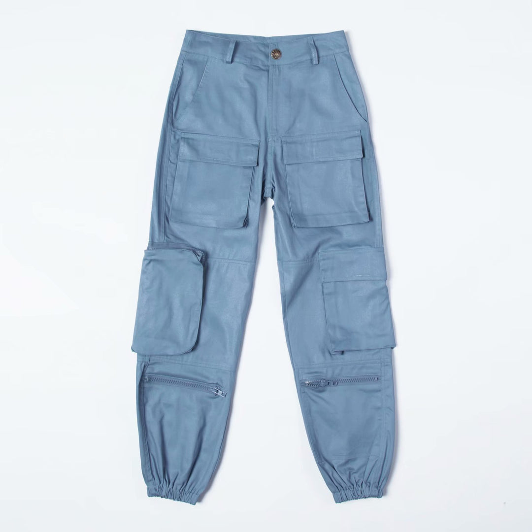Lune London elastic waist cargo pants for women with trendy pockets
