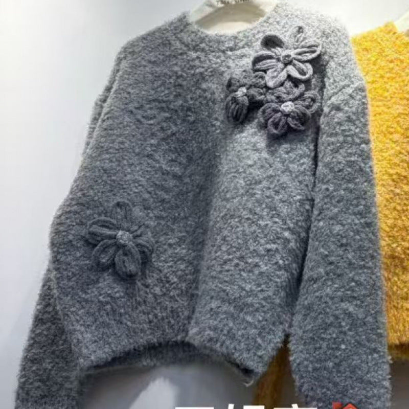 Pull Femme Doux avec Design Floral 3D Chic & Stil