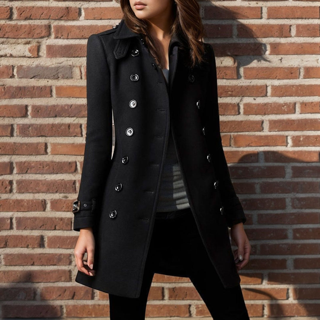 Wool coat for women with an elegant button design Lune London