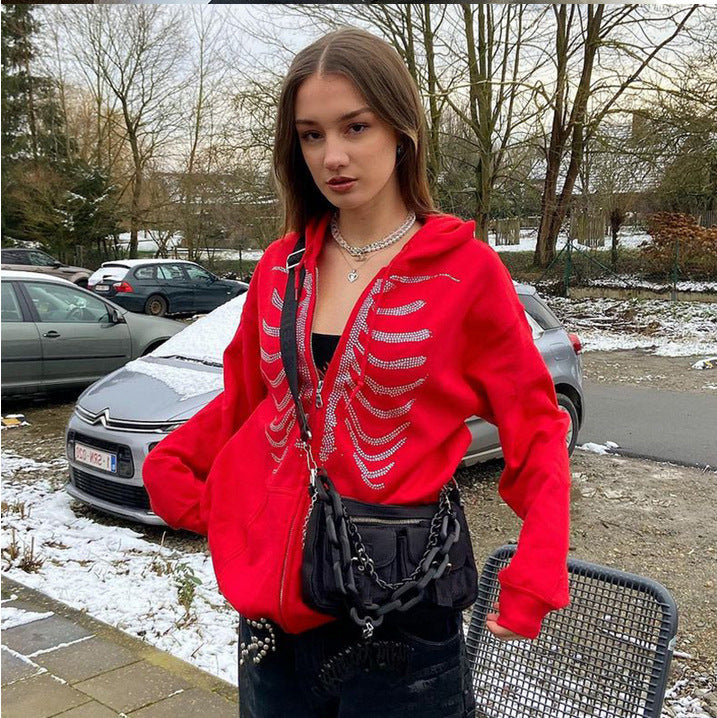 Women's hoodie with striking skeleton design Lune London