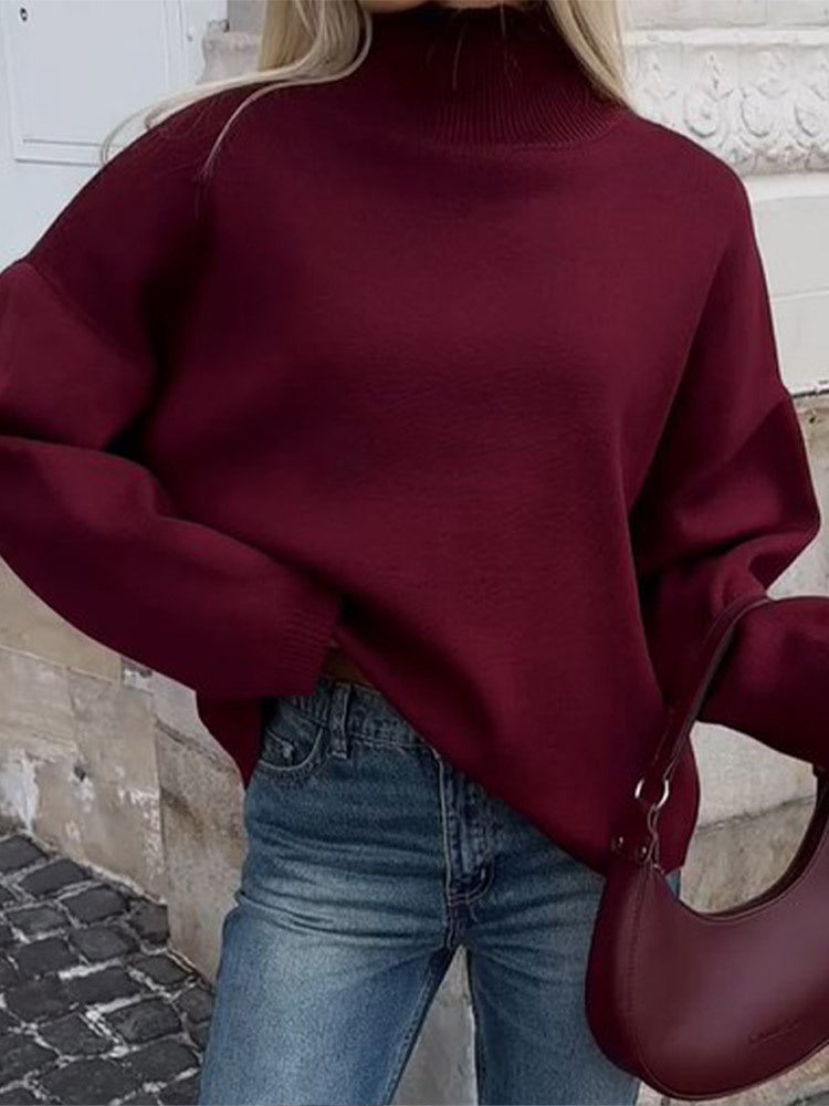 Women Oversized High Neck Cotton Sweater High Quality Lune London