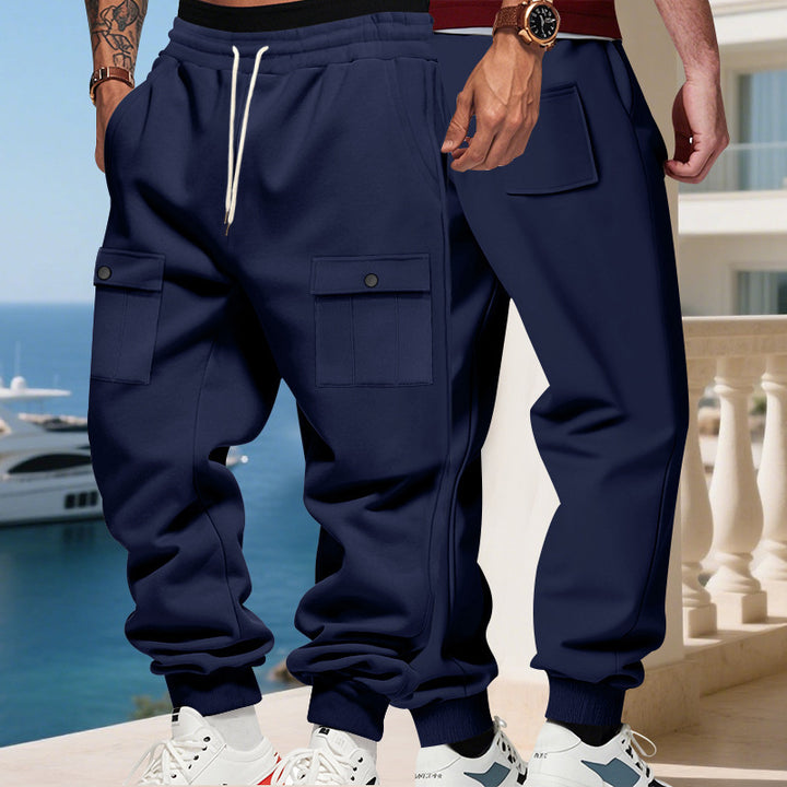 Men's cargo jogger pants with elastic waistband and functional pockets Lune London
