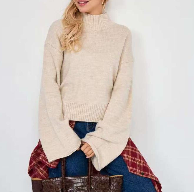 Knit pullover for women with a relaxed fit and voluminous sleeves Lune London