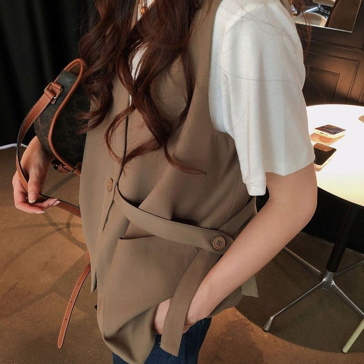 Blouse enveloppante à manches courtes Chic & Stil pour femmes
