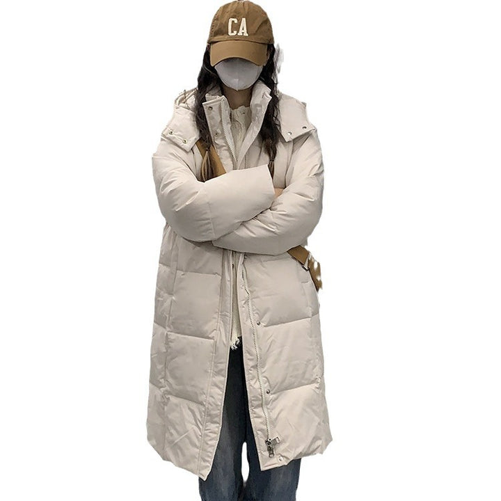 Ladies Long Quilted Coat with Practical Pockets Lune London