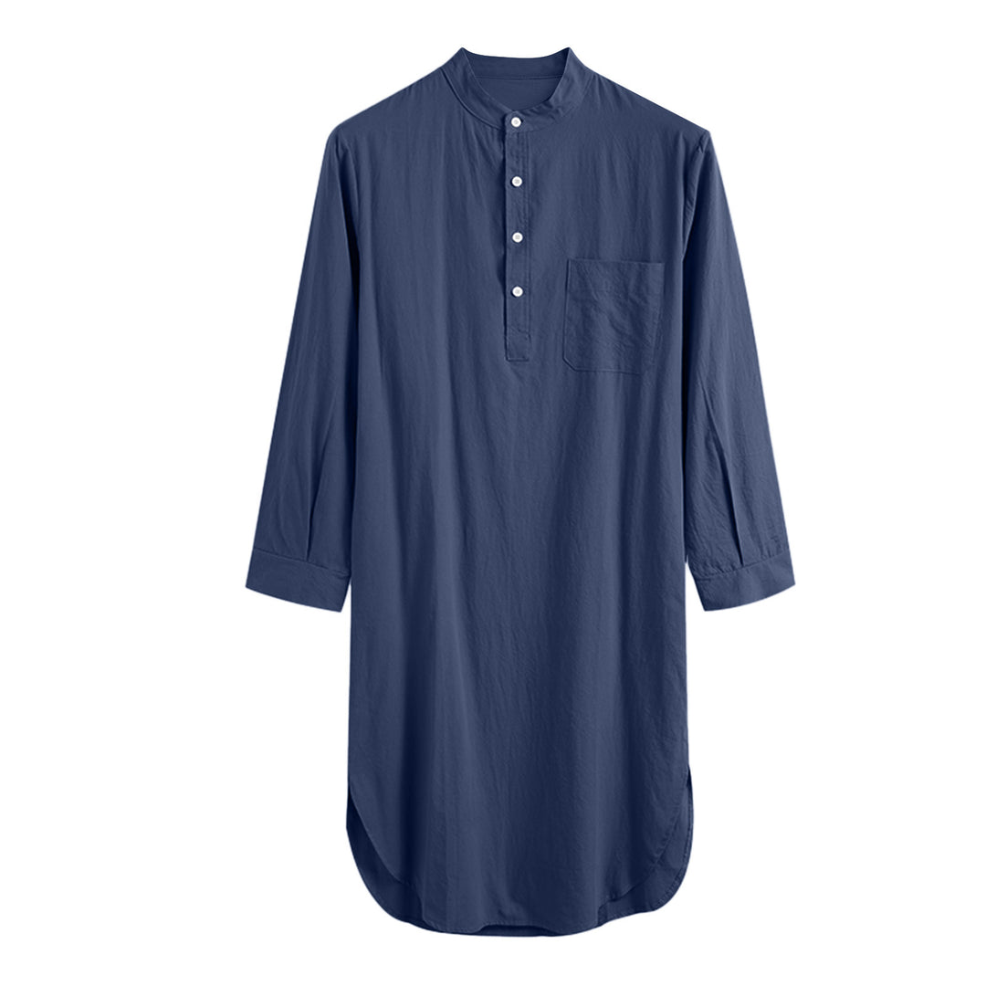 Long sleeve blouse for women with a modern Henley collar and a practical chest pocket Lune London