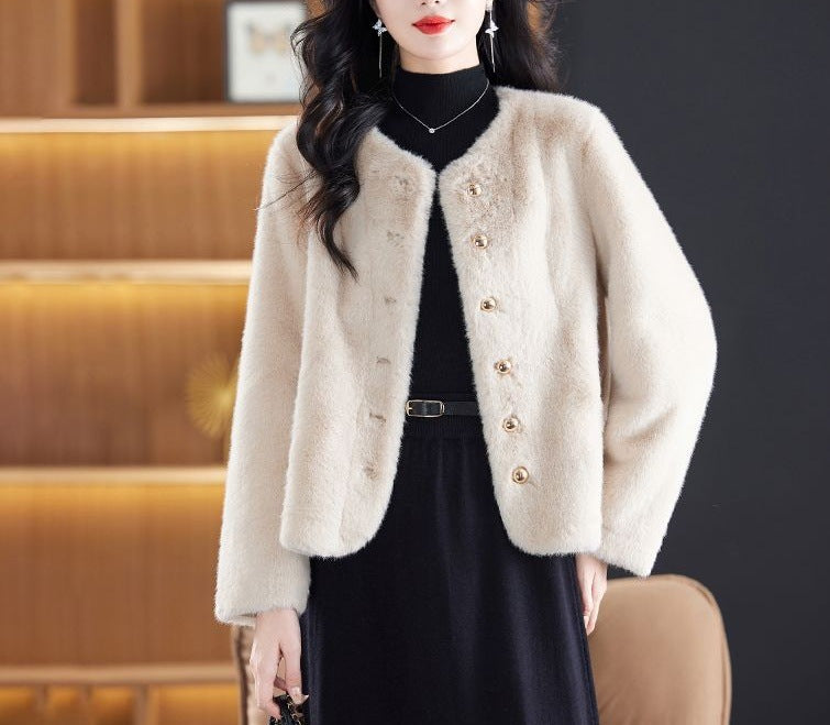 Veste en polaire confortable pour femmes avec design de bouton à la mode Chic & Stil
