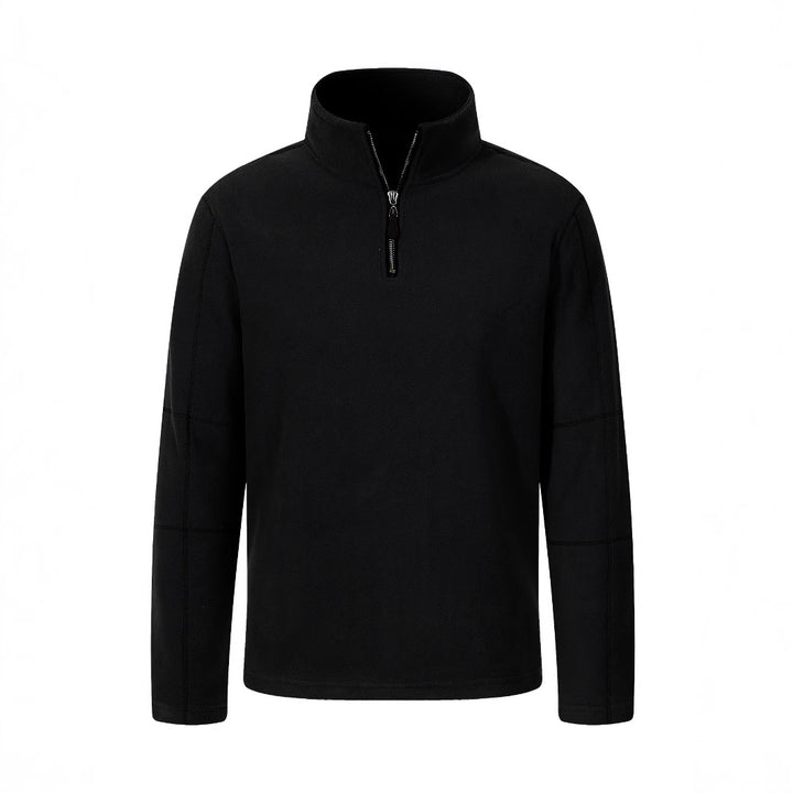 Fleece pullover for men with half-zip and high collar Lune London